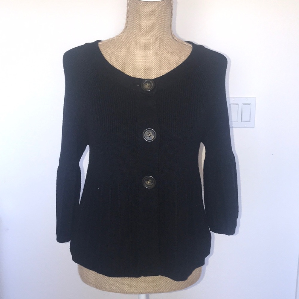 Black 3/4 sleeve cardigan